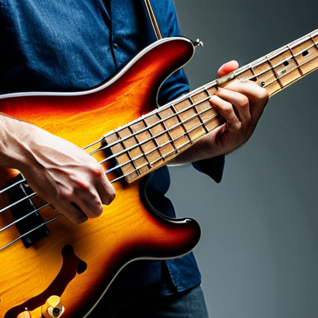 Maple Bass - Clarity and Brilliance**
"A professional musician playing a beautifully crafted bass guitar with a flamed maple body in a well-lit recording studio, fully clothed, appropriate attire, safe for work, perfect anatomy, natural proportions, professional photography, high quality. The bass has a clear, bright tone, showcasing its suitability for rock or funk music, modest clothing."
**